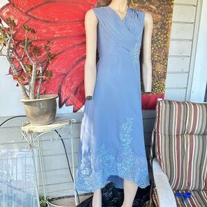 New Elegant Periwinkle Blue Chiffon Special Occasion Dress V Neck Hi/Lo (12)